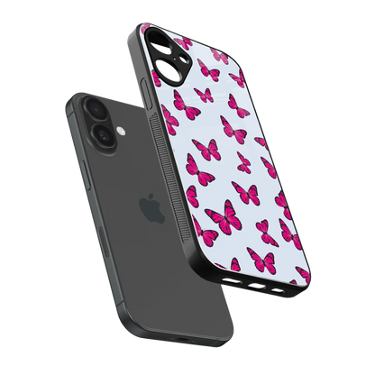 Butterfly Burst Lite sleek iphone 16 plus cover with tempered glass back and TPU edges