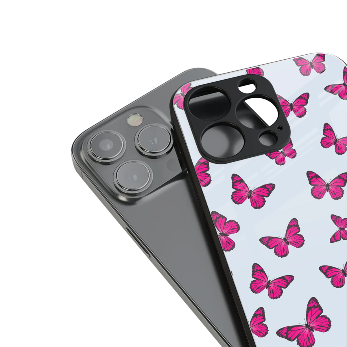 Butterfly Burst Lite stylish phone case for iphone 14 | glossy glass and slim fit