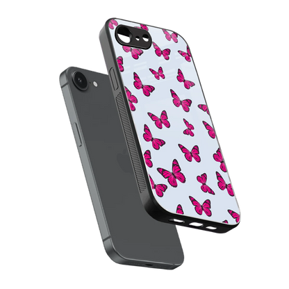 Butterfly Burst Lite sleek iphone 16e cover with tempered glass back and TPU edges