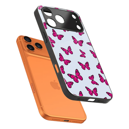 Butterfly Burst Lite sleek iphone 17 pro cover with tempered glass back and TPU edges
