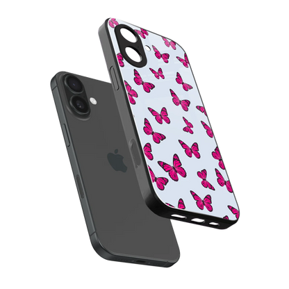 Butterfly Burst Lite sleek iphone 17 cover with tempered glass back and TPU edges