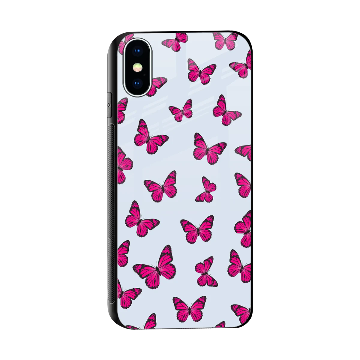 Butterfly Burst Lite sleek iphone xs cover with tempered glass back and TPU edges