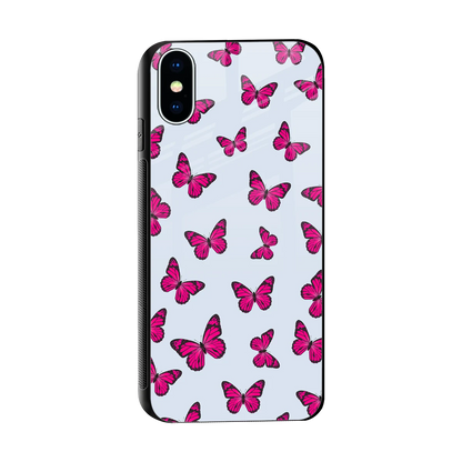 Butterfly Burst Lite sleek iphone xs cover with tempered glass back and TPU edges