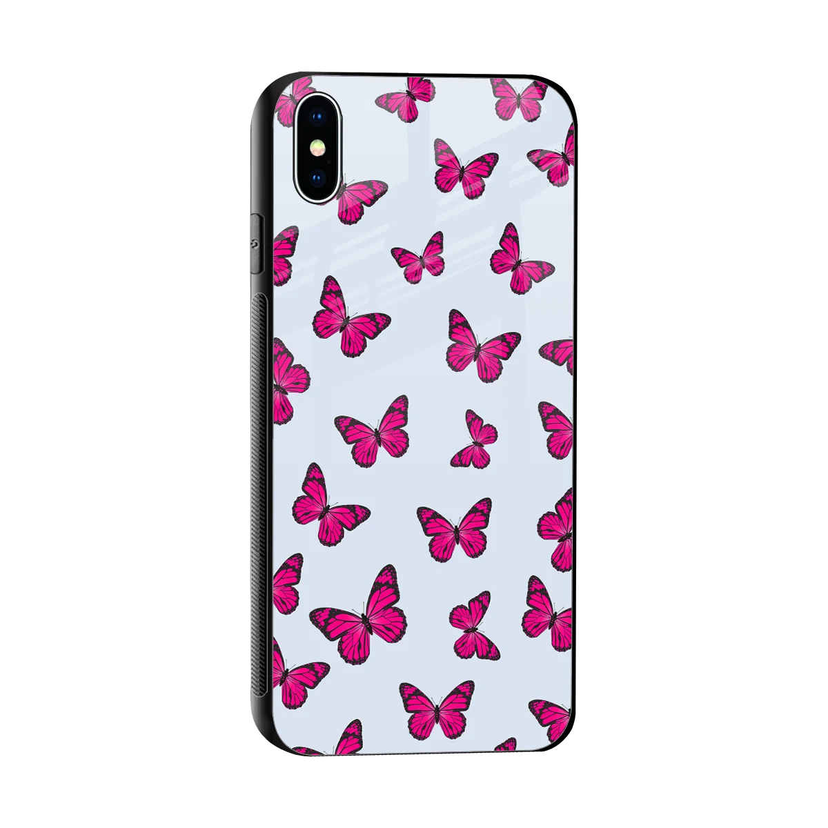 Butterfly Burst Lite sleek iphone xs max cover with tempered glass back and TPU edges
