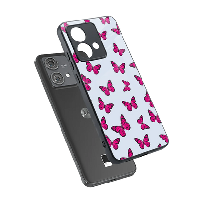 Butterfly Burst Lite sleek motorola edge 40 neo 5g cover with tempered glass back and TPU edges