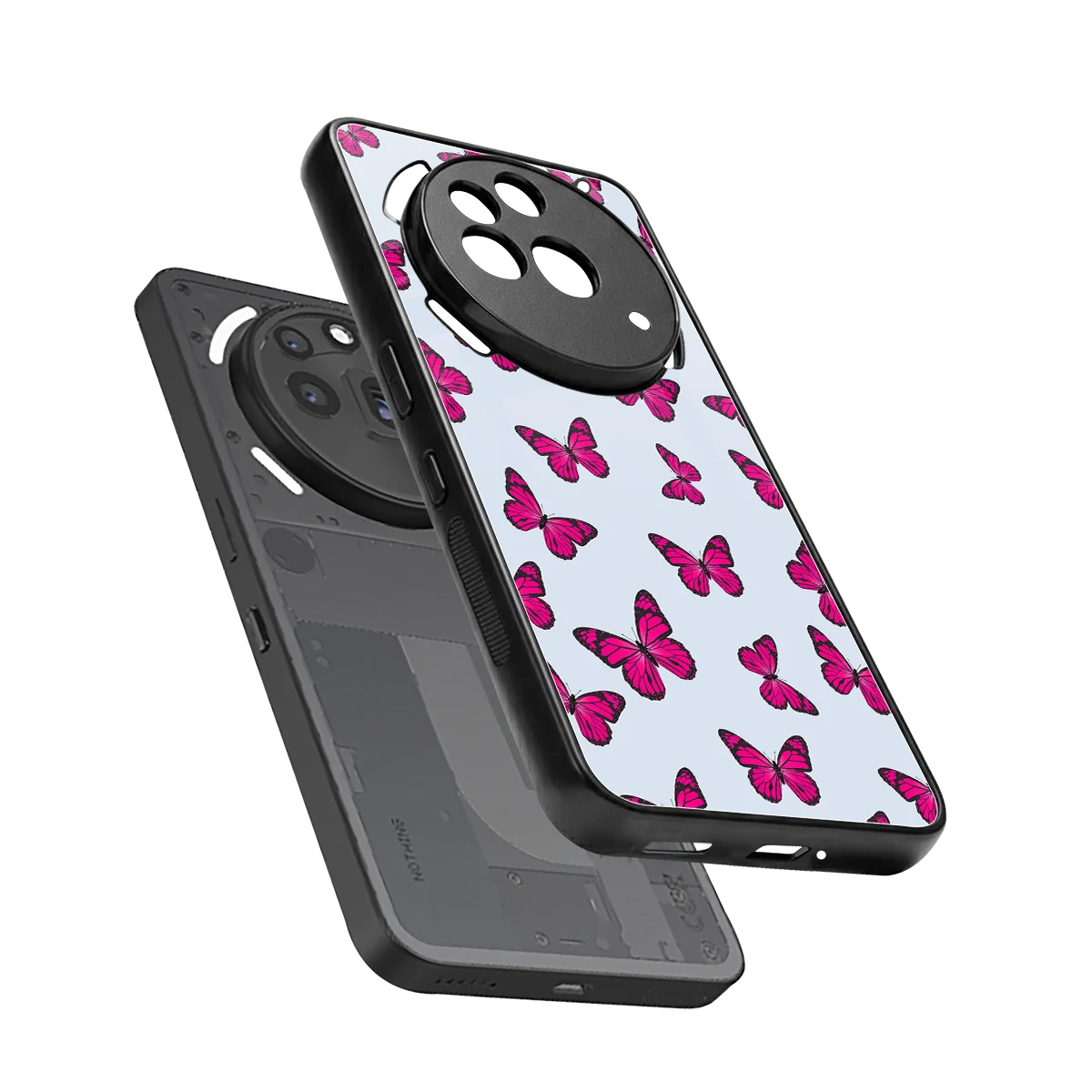 Butterfly Burst Lite sleek nothing phone 3a pro cover with tempered glass back and TPU edges