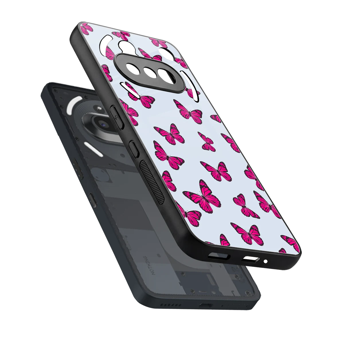 Butterfly Burst Lite sleek nothing phone 3a cover with tempered glass back and TPU edges