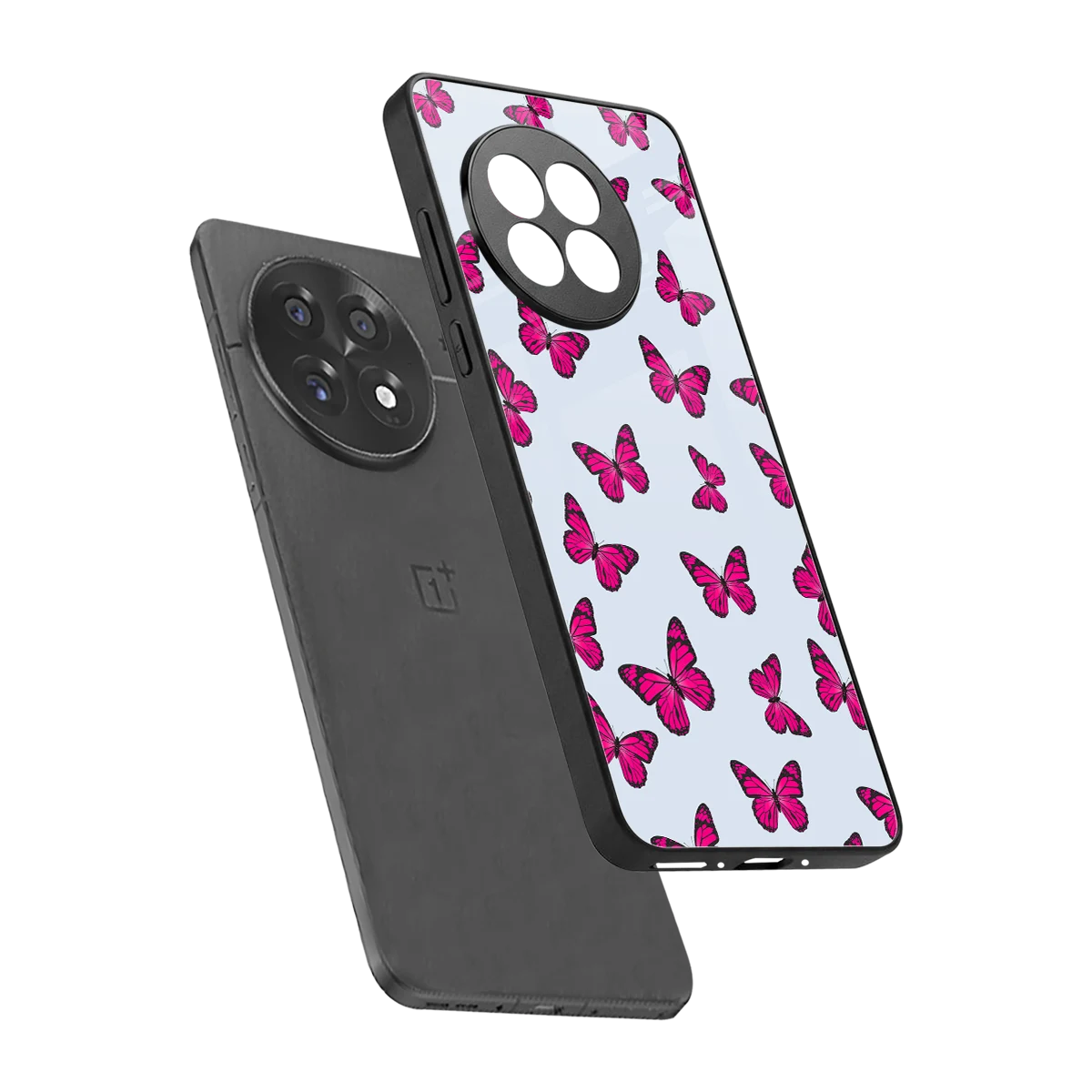 Butterfly Burst Lite sleek oneplus 13r cover with tempered glass back and TPU edges