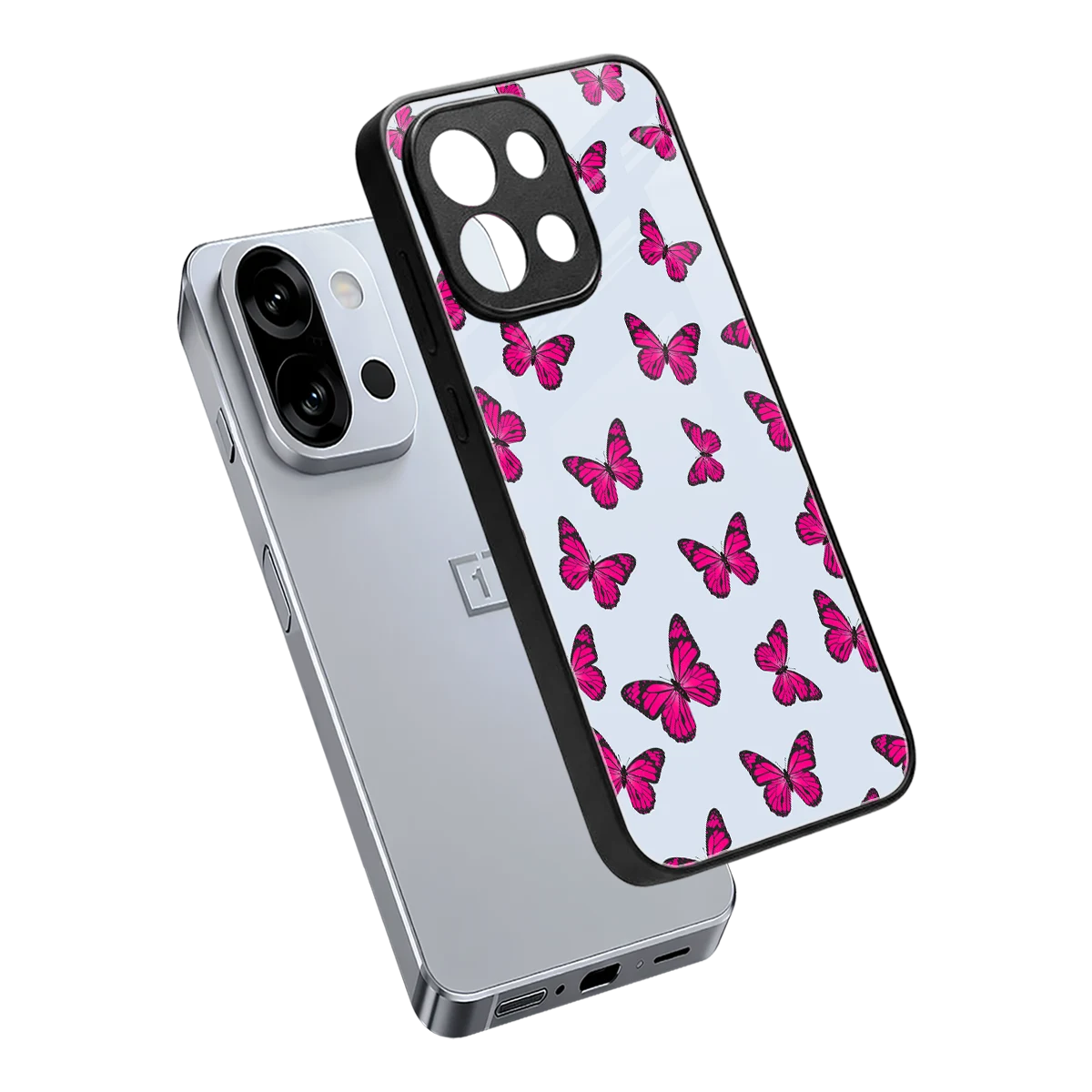 Butterfly Burst Lite sleek oneplus 13s cover with tempered glass back and TPU edges