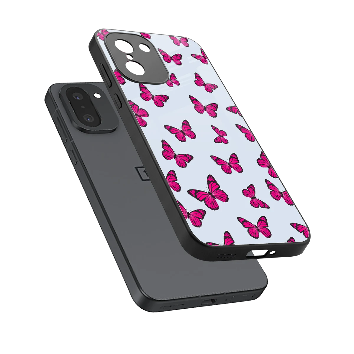 Butterfly Burst Lite sleek oneplus 15r cover with tempered glass back and TPU edges