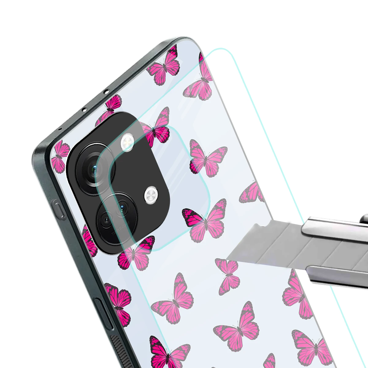 Butterfly Burst Lite stylish phone case for oneplus nord 3 | glossy glass and slim fit