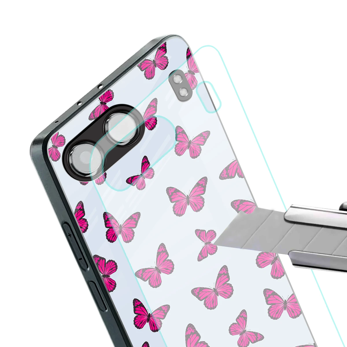 Butterfly Burst Lite stylish phone case for oneplus nord 4 | glossy glass and slim fit