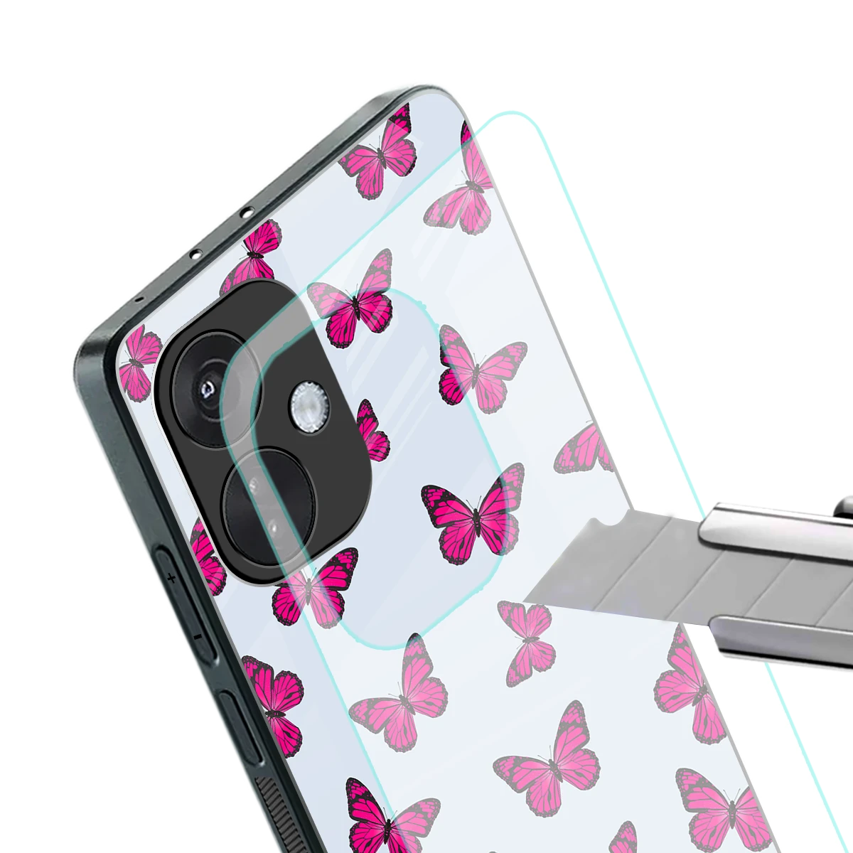 Butterfly Burst Lite stylish phone case for oneplus nord ce 3 | glossy glass and slim fit