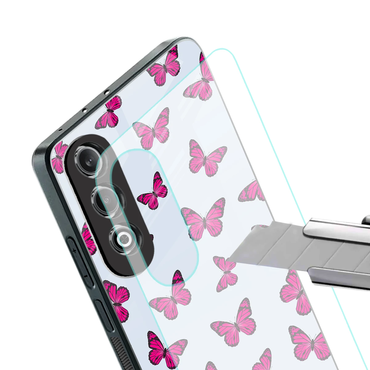 Butterfly Burst Lite stylish phone case for oneplus nord ce 4 | glossy glass and slim fit