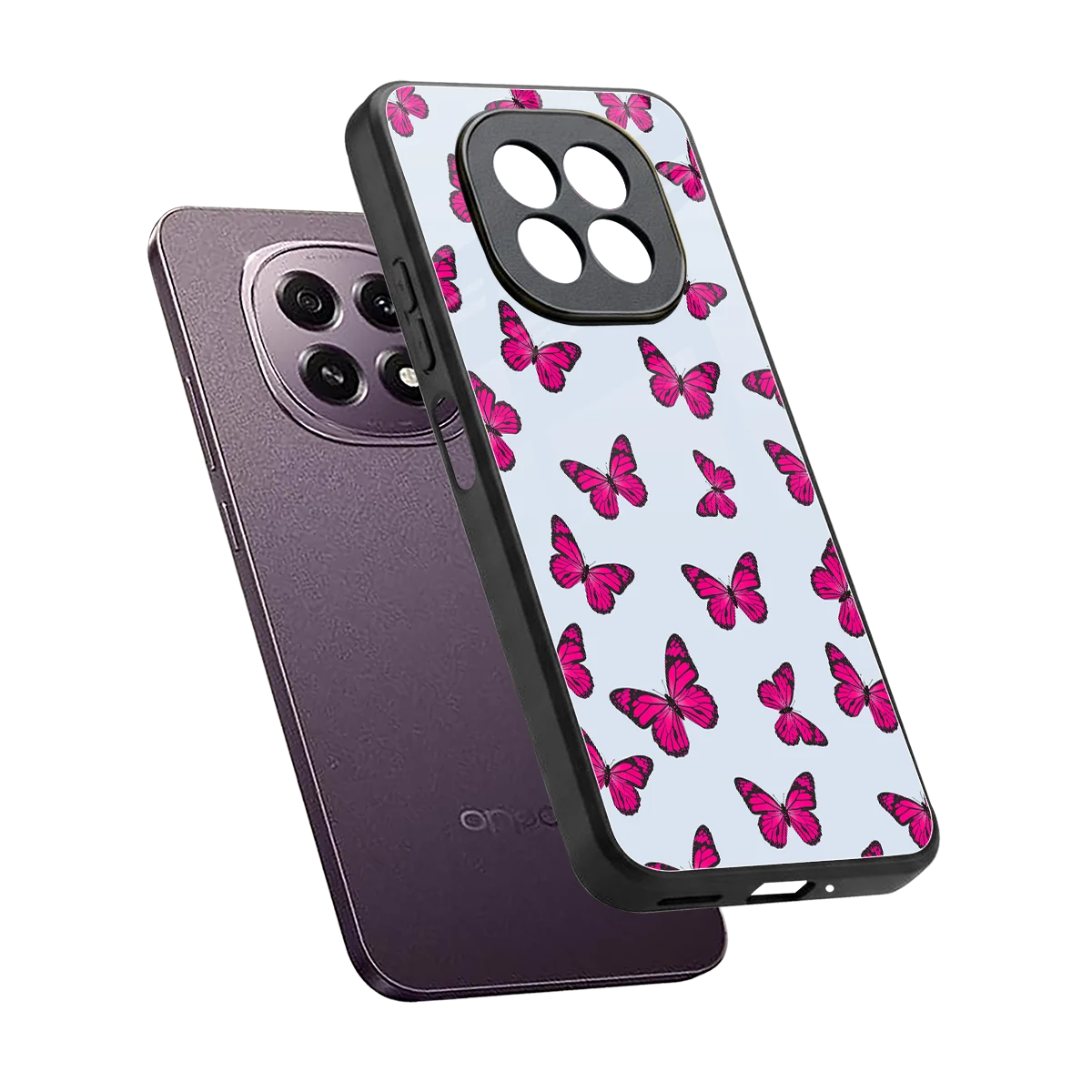 Butterfly Burst Lite sleek oppo f29 5g cover with tempered glass back and TPU edges