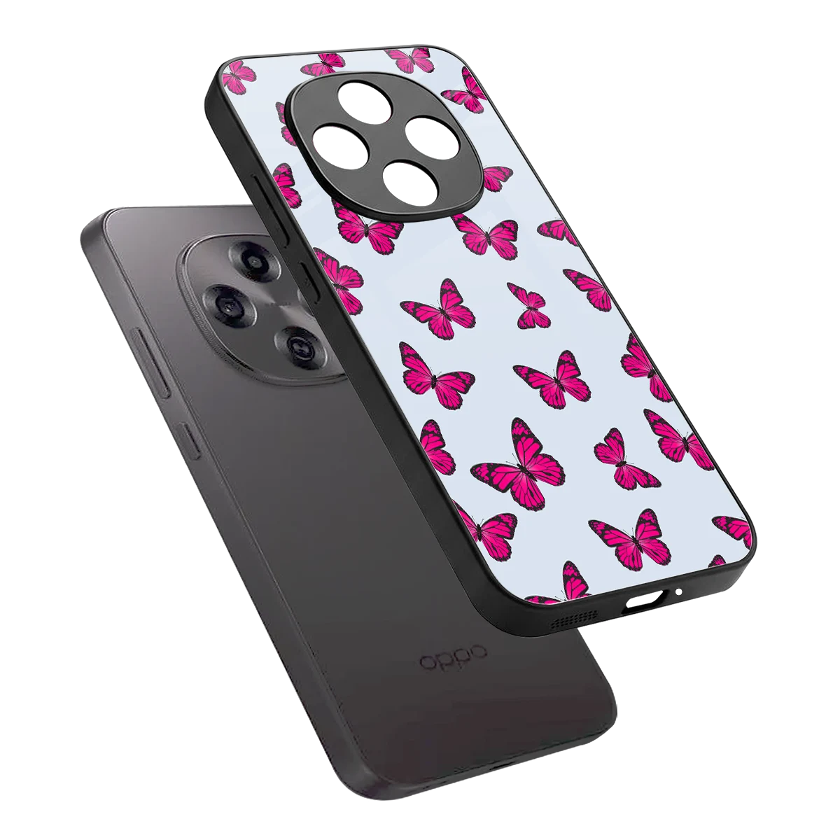 Butterfly Burst Lite sleek oppo f31 pro 5g cover with tempered glass back and TPU edges