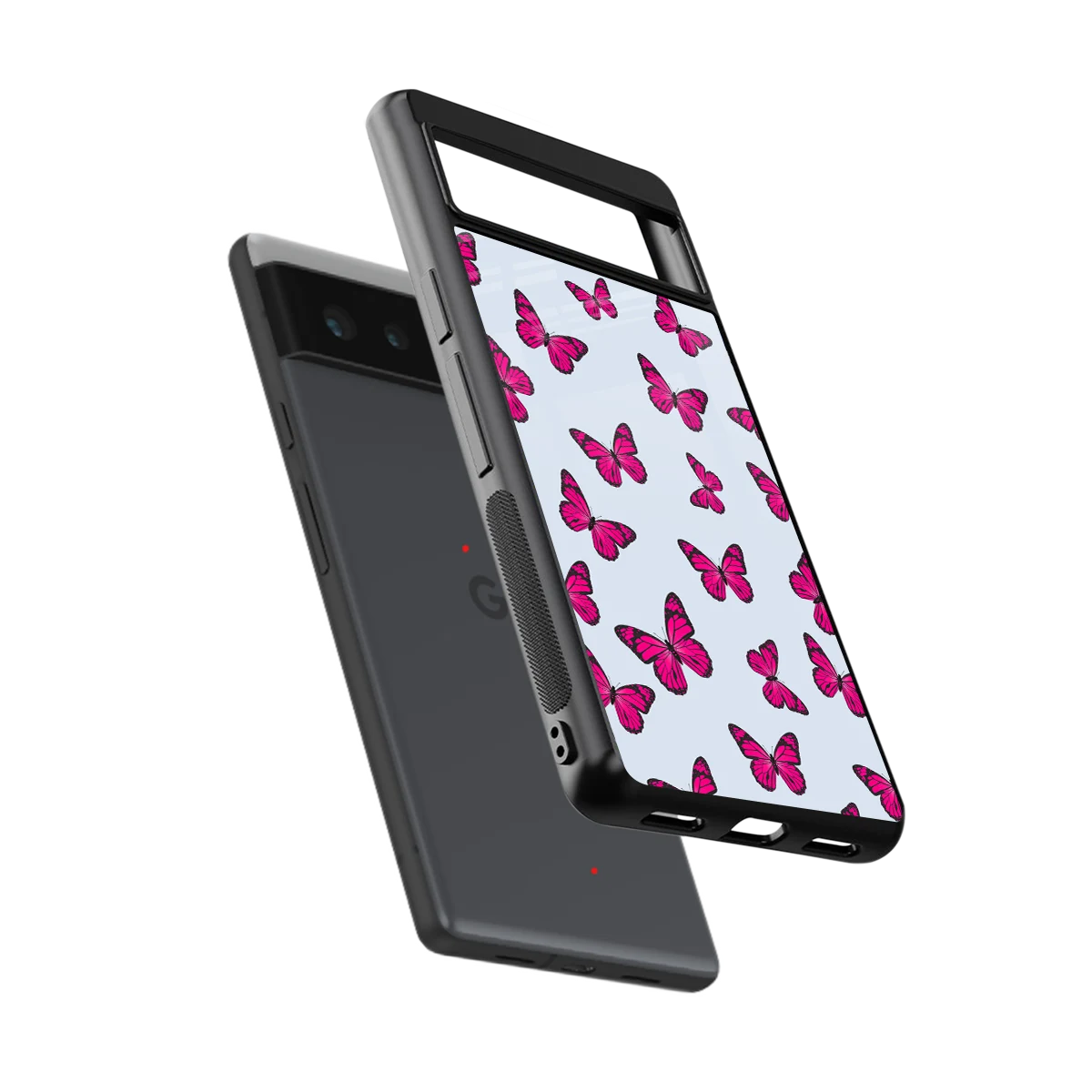 Butterfly Burst Lite sleek google pixel 6a cover with tempered glass back and TPU edges