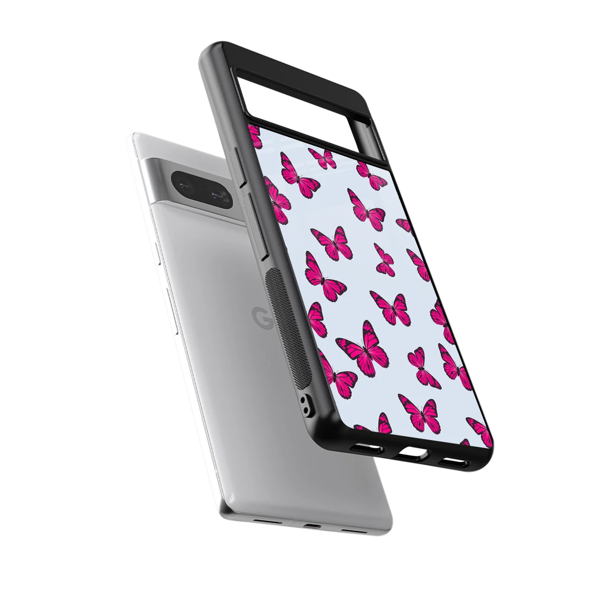Butterfly Burst Lite sleek google pixel 7a cover with tempered glass back and TPU edges