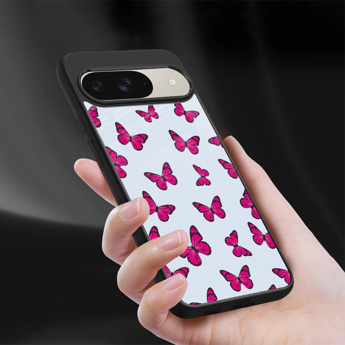 Butterfly Burst Lite sleek google pixel 9 cover with tempered glass back and TPU edges