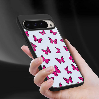 Butterfly Burst Lite sleek google pixel 9 pro xl cover with tempered glass back and TPU edges