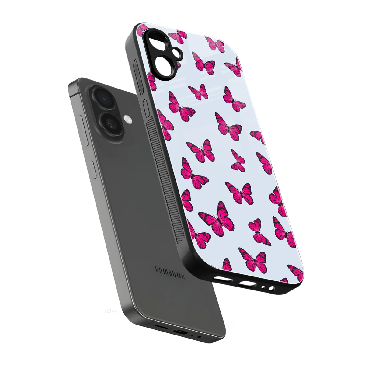 Butterfly Burst Lite sleek samsung galaxy a06 5g cover with tempered glass back and TPU edges
