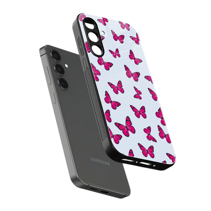 Butterfly Burst Lite sleek samsung galaxy m35 5g cover with tempered glass back and TPU edges