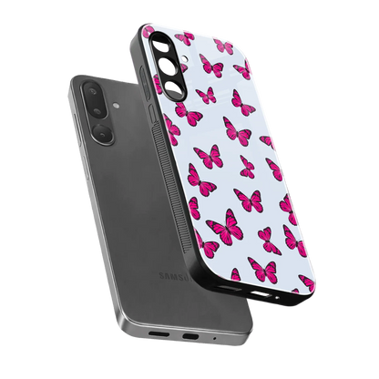 Butterfly Burst Lite sleek samsung galaxy m56 5g cover with tempered glass back and TPU edges