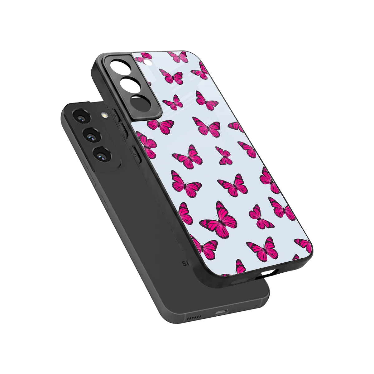 Butterfly Burst Lite sleek samsung galaxy s22 cover with tempered glass back and TPU edges