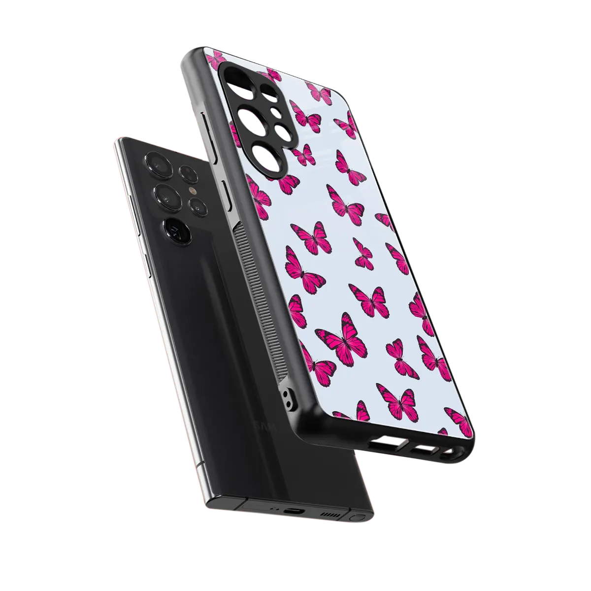Butterfly Burst Lite sleek samsung galaxy s25 ultra cover with tempered glass back and TPU edges