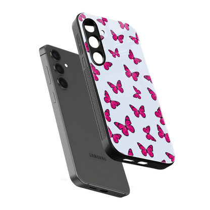 Butterfly Burst Lite sleek samsung galaxy s24 fe cover with tempered glass back and TPU edges