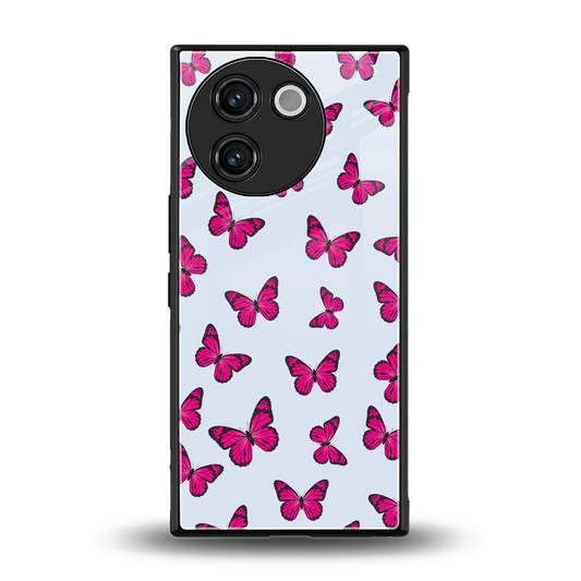 Butterfly Burst Lite back phone cover | glass case for vivo v30e