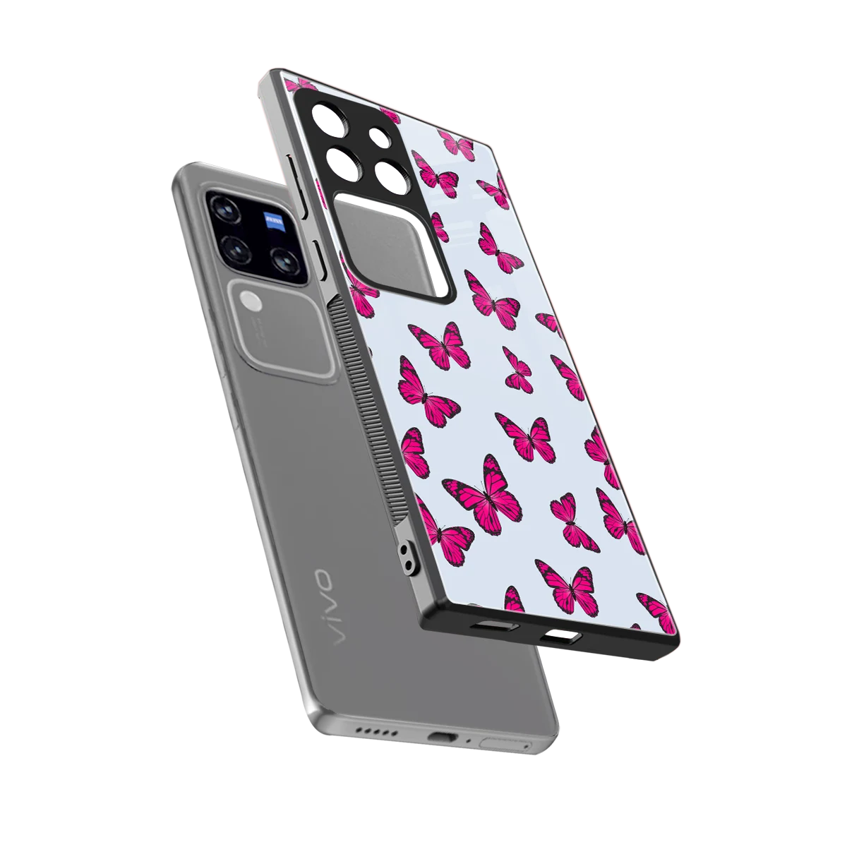 Butterfly Burst Lite sleekvivo v30 pro cover with tempered glass back and TPU edges