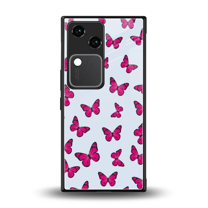 Butterfly Burst Lite back phone cover | glass case for vivo v30