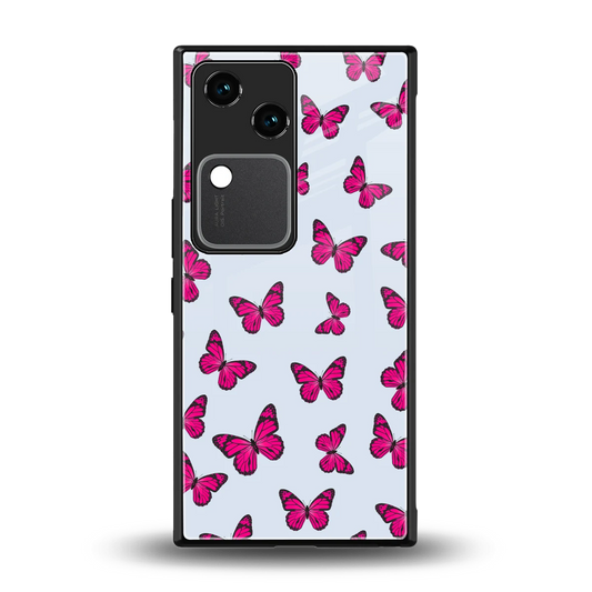 Butterfly Burst Lite back phone cover | glass case for vivo v30