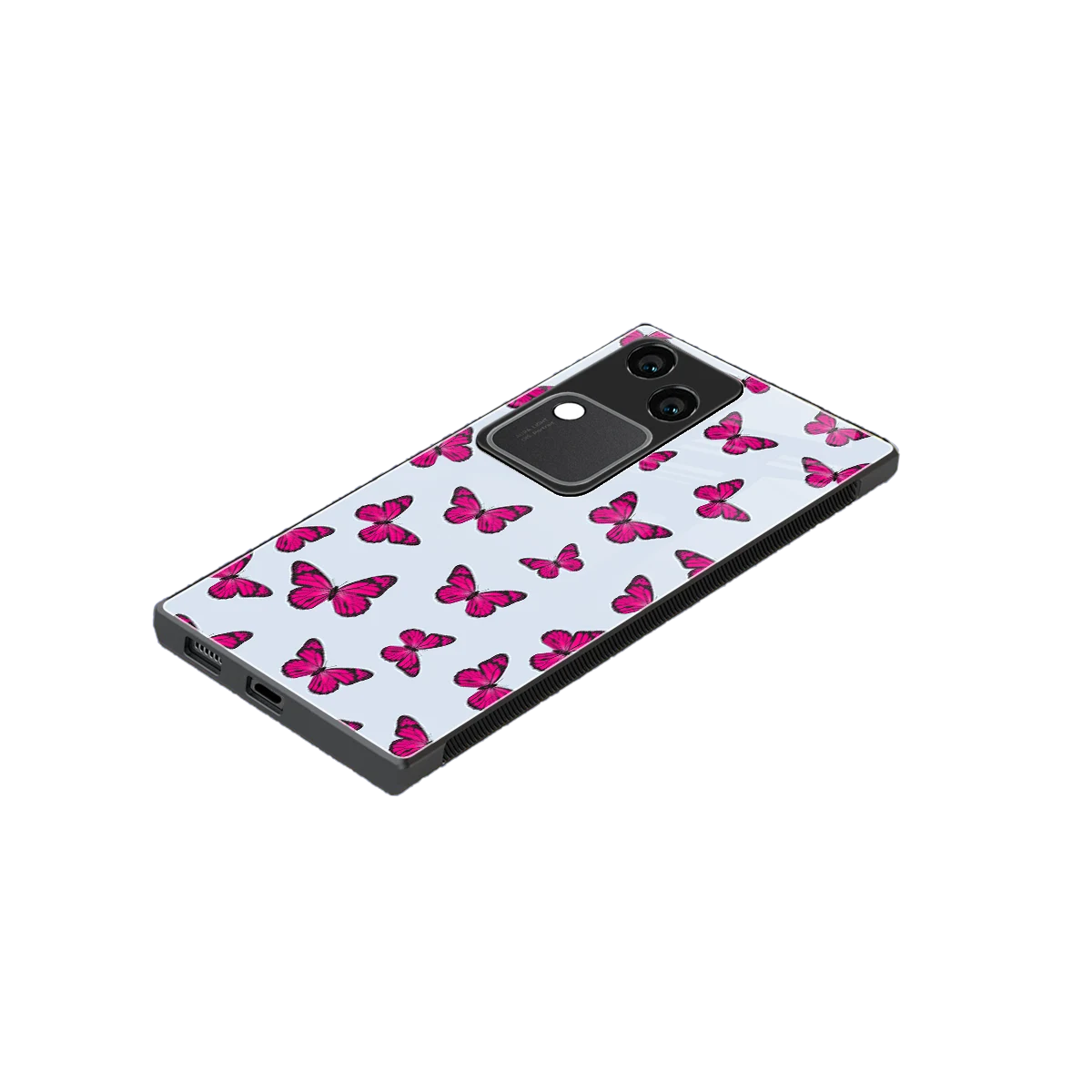 Butterfly Burst Lite stylish phone case for vivo v30 | glossy glass and slim fit