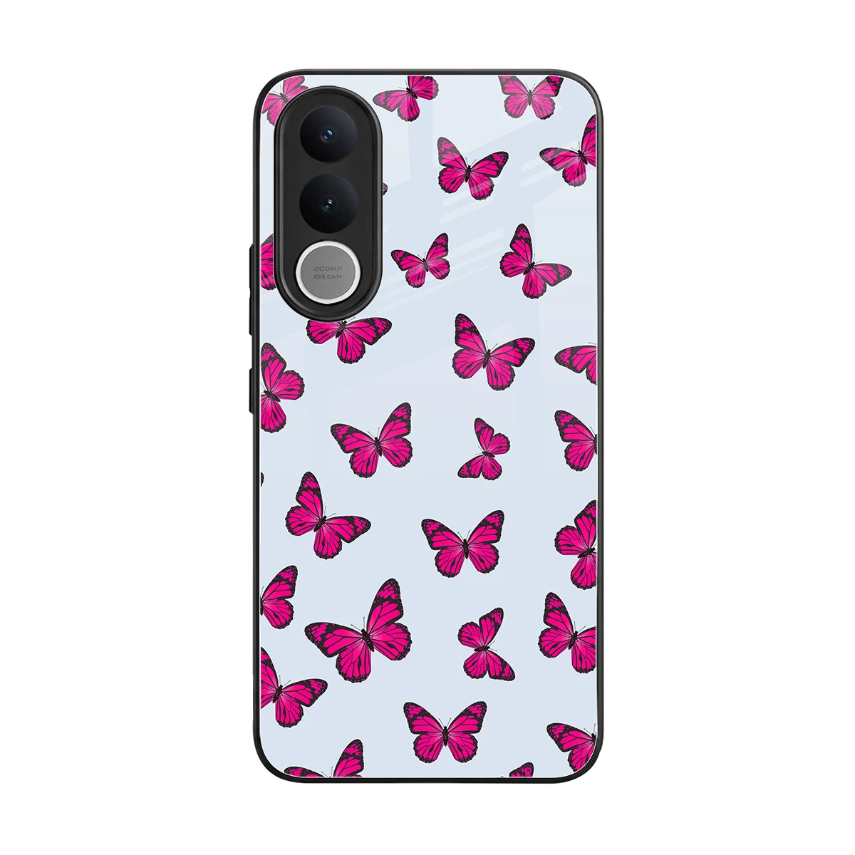Butterfly Burst Lite back phone cover | glass case for vivo v70 fe