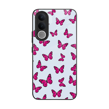 Butterfly Burst Lite back phone cover | glass case for vivo v70 fe