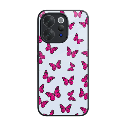 Butterfly Burst Lite back phone cover | glass case for vivo v70 elite