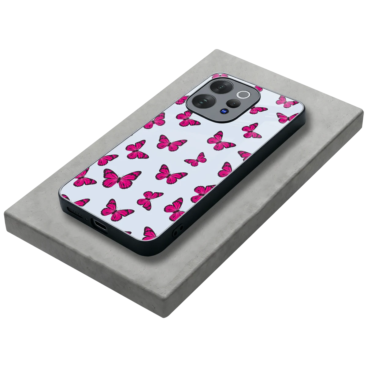 Butterfly Burst Lite stylish phone case for vivo v70 | glossy glass and slim fit