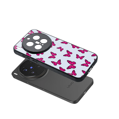 Butterfly Burst Lite sleek vivo x300 pro cover with tempered glass back and TPU edges