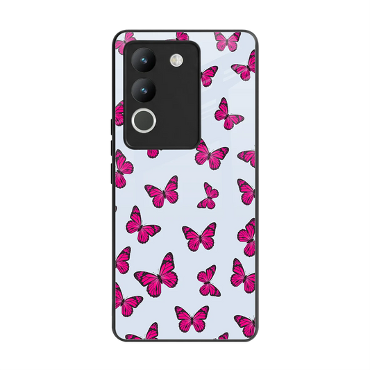 Butterfly Burst Lite back phone cover | glass case for vivo y200 5g