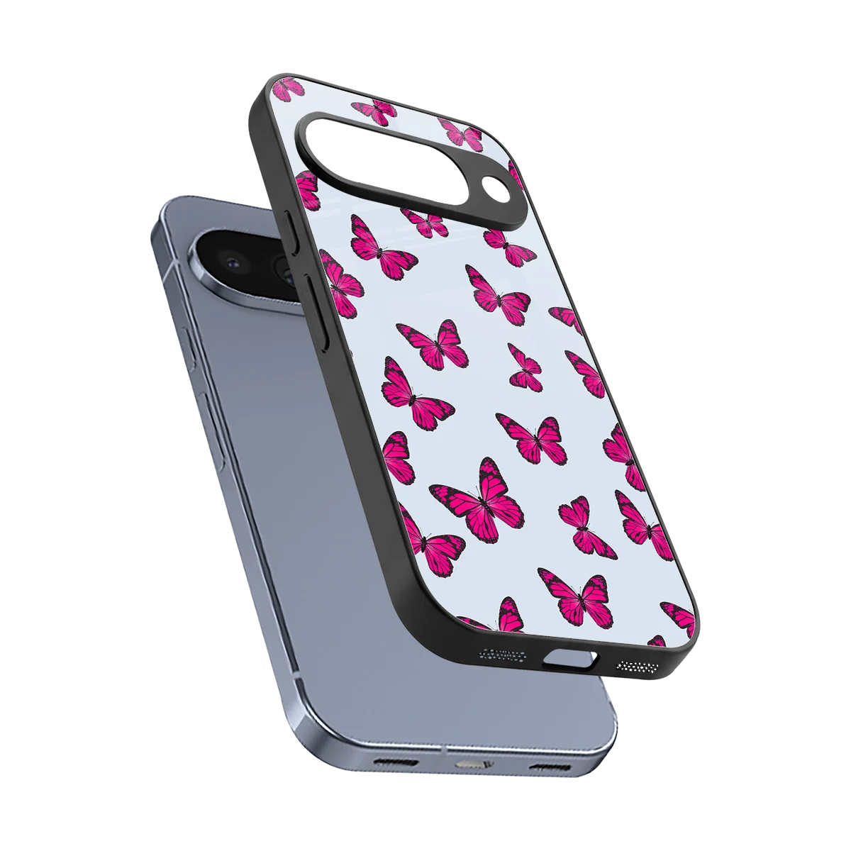 Butterfly Burst Lite sleek google pixel 10 cover with tempered glass back and TPU edges