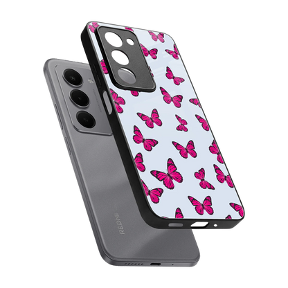 Butterfly Burst Lite sleek redmi 15 5g cover with tempered glass back and TPU edges