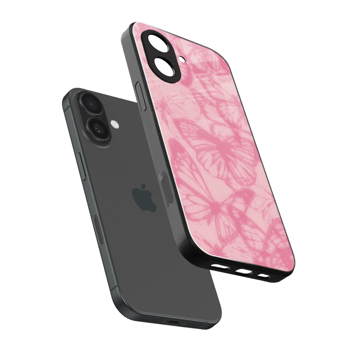Butterfly Spectrum sleek iphone 17 cover with tempered glass back and TPU edges