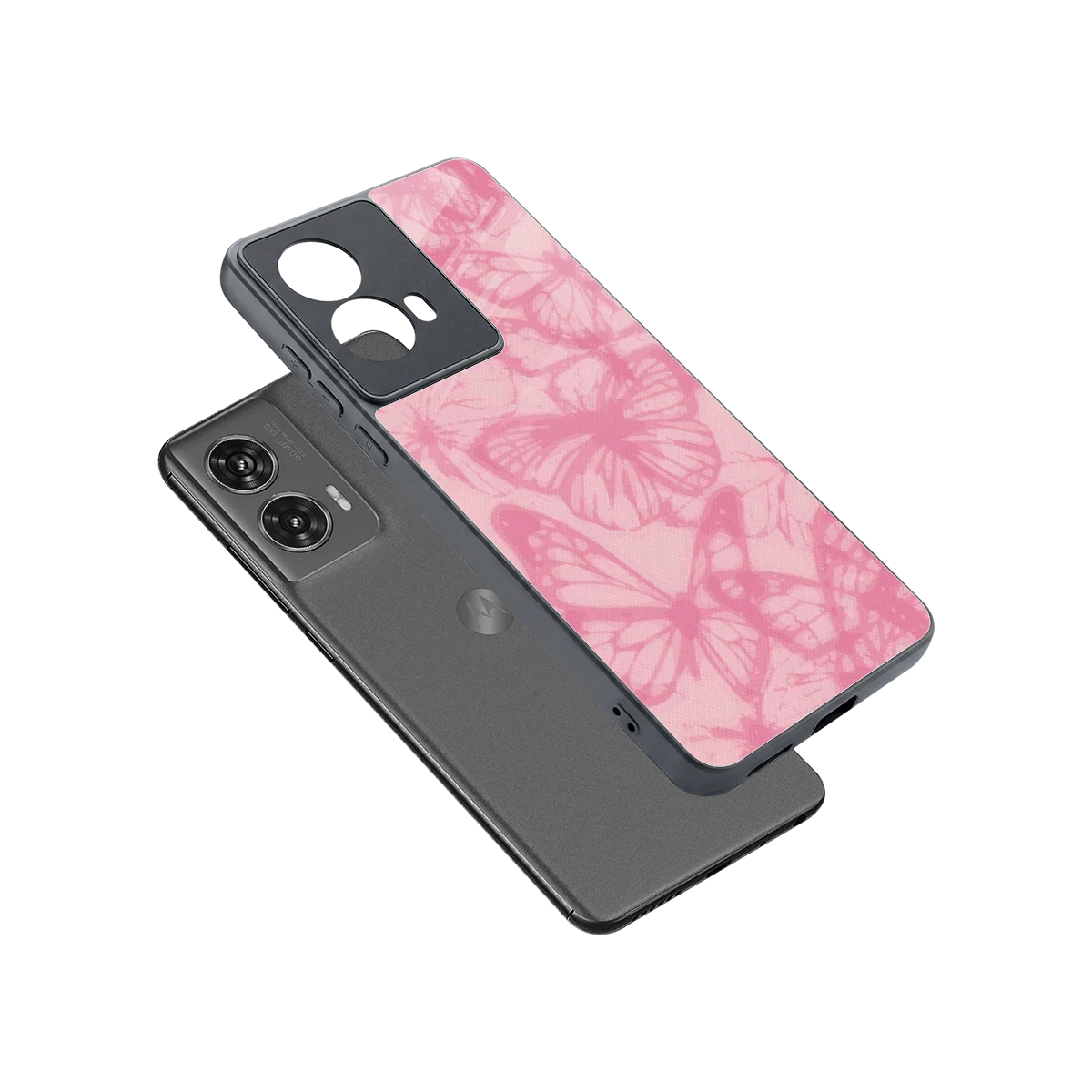 Butterfly Spectrum sleek motorola edge 50 fusion cover with tempered glass back and TPU edges