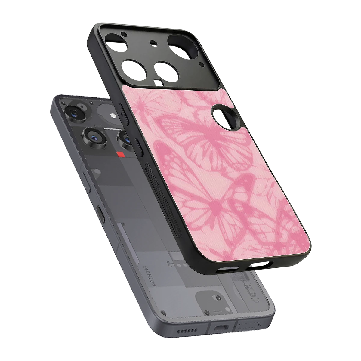 Butterfly Spectrum sleek nothing phone 3 cover with tempered glass back and TPU edges