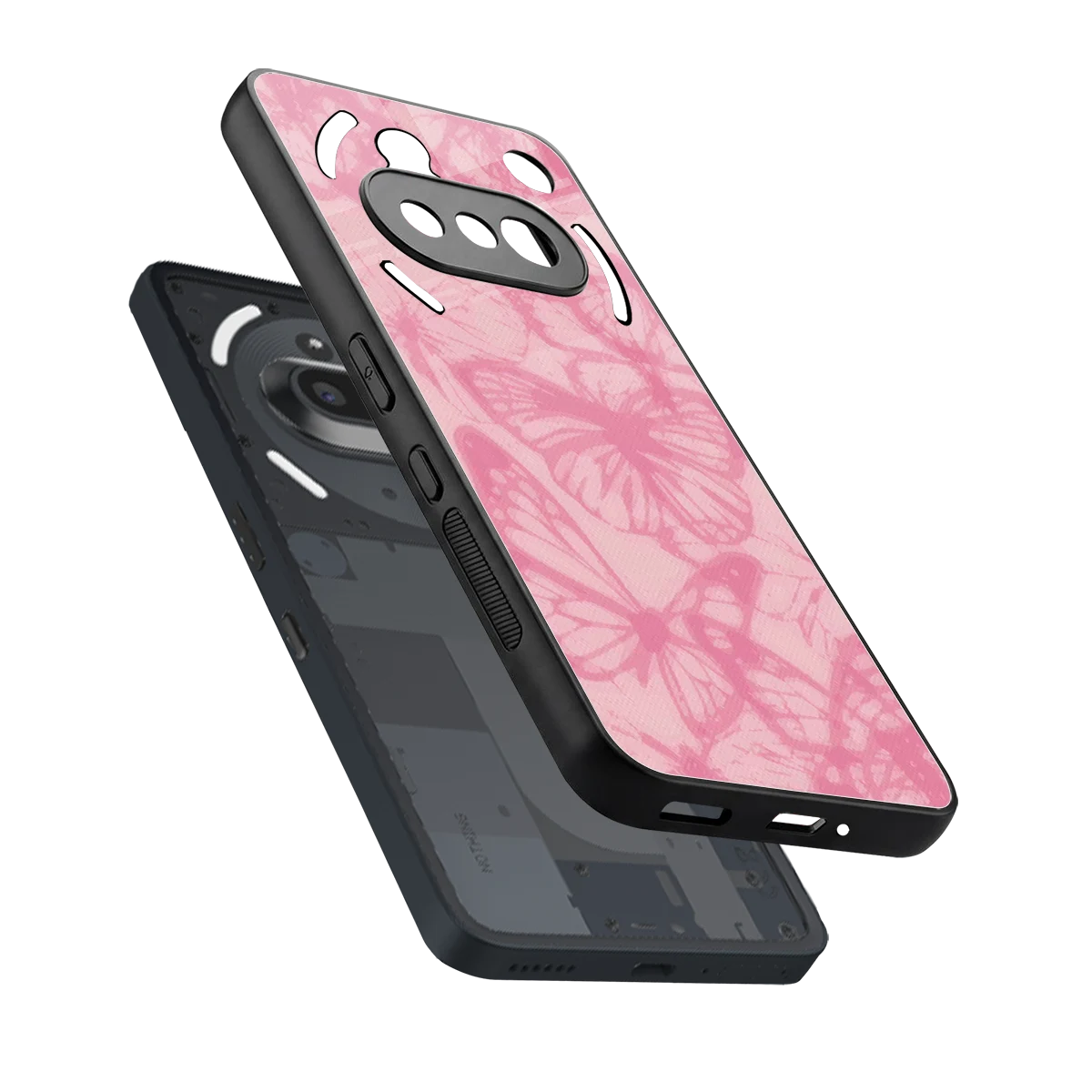 Butterfly Spectrum sleek nothing phone 3a cover with tempered glass back and TPU edges