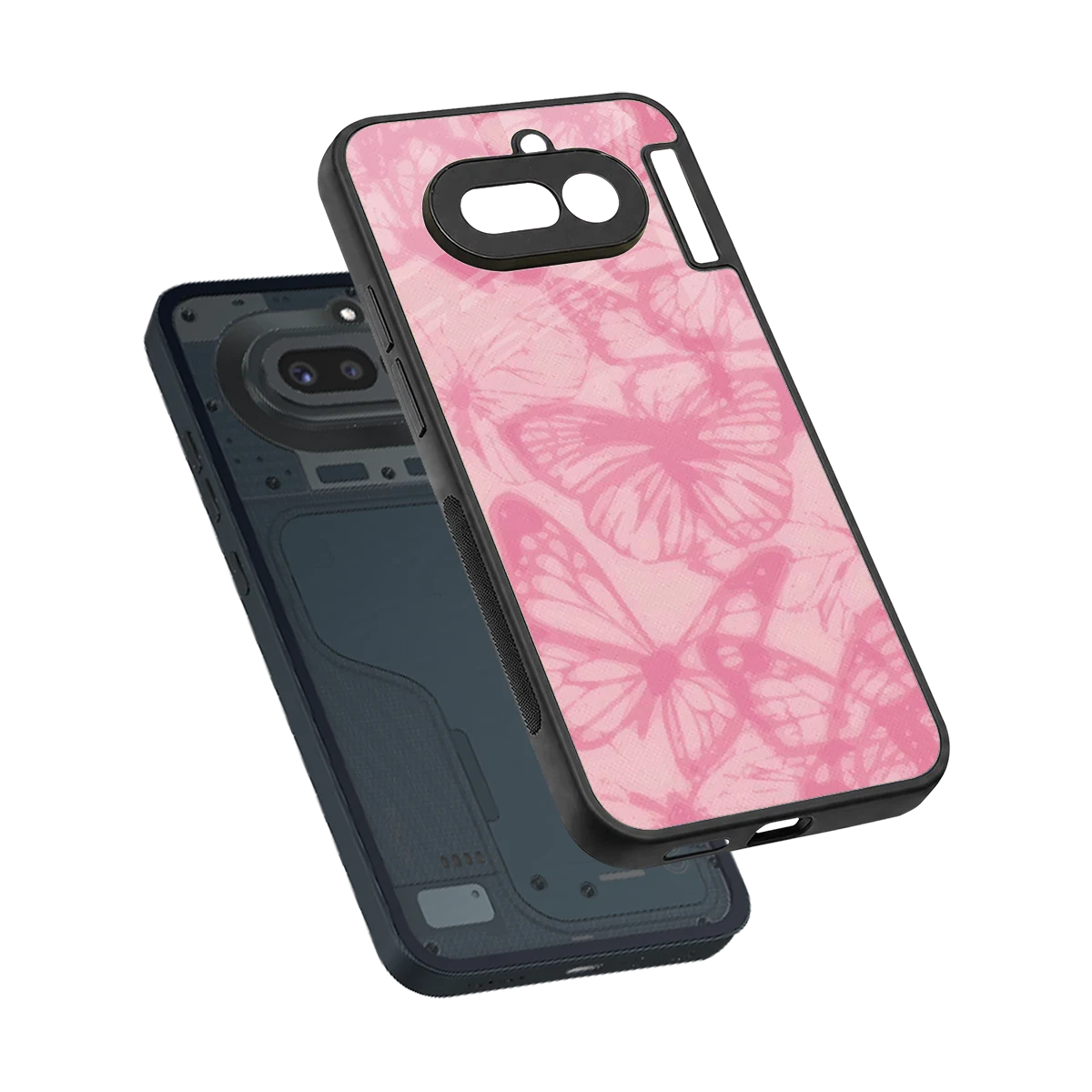 Butterfly Spectrum sleek nothing phone 4a cover with tempered glass back and TPU edges