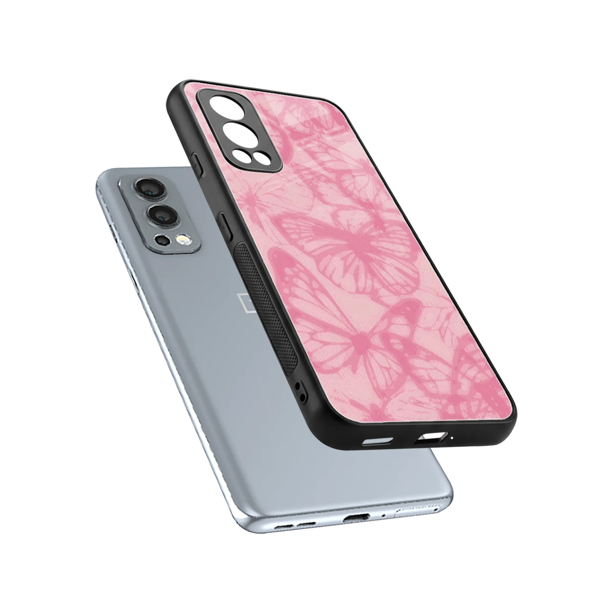 Butterfly Spectrum sleek oneplus nord 2 cover with tempered glass back and TPU edges