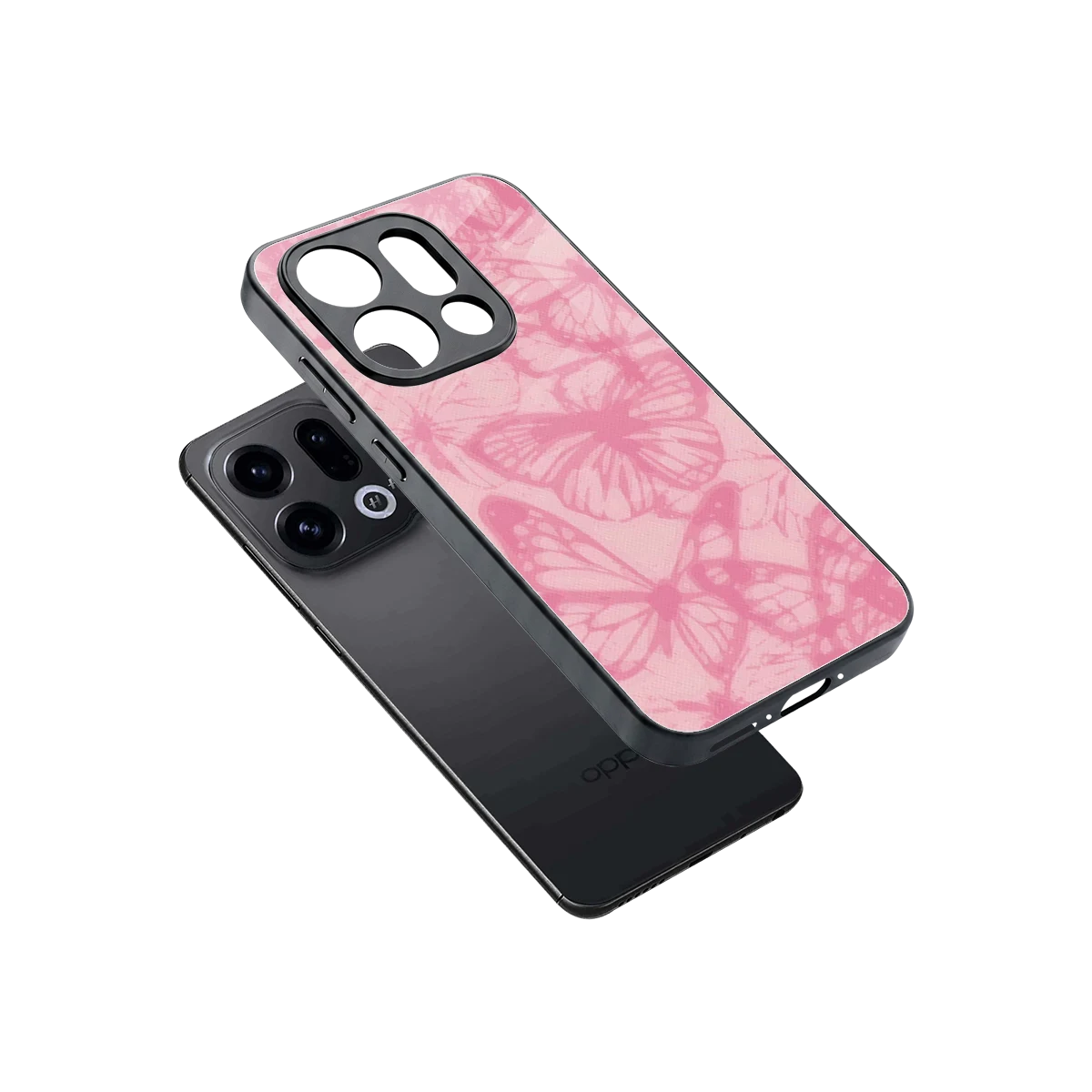 Butterfly Spectrum sleek oppo find x9 cover with tempered glass back and TPU edges